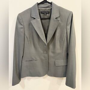 Anne Klein Blazer Size 10 Gray Career Jacket Work Office Business Professional
